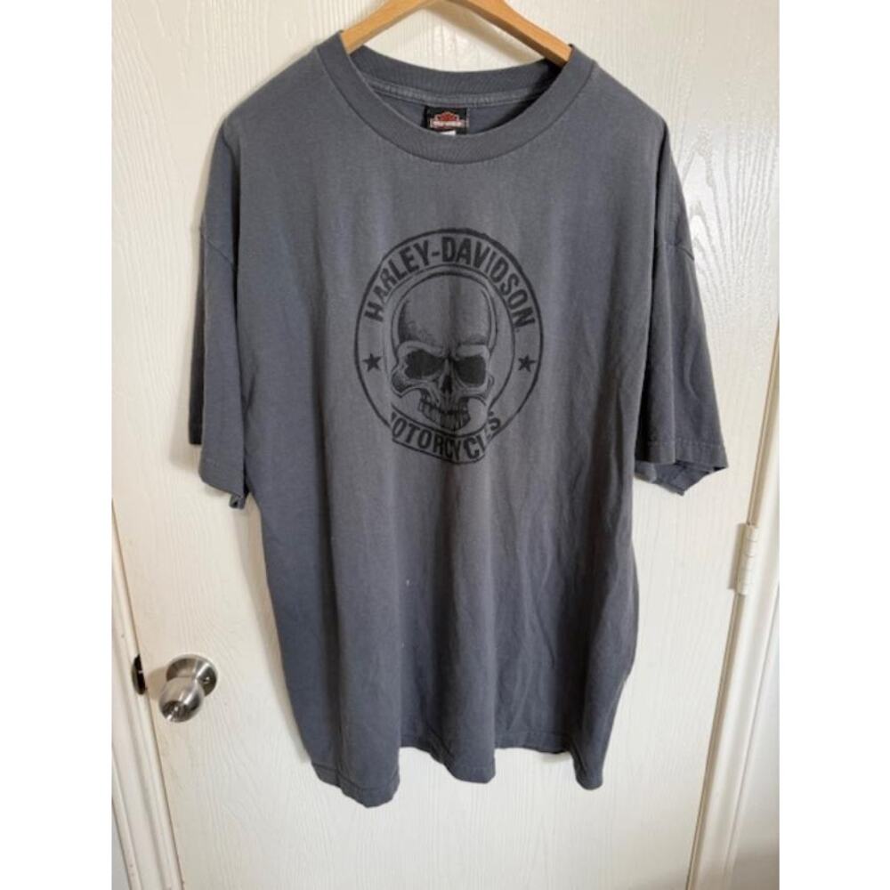 Vintage Harley-Davidson Willie G Skull Graphic T-Shirt -Charcoal 2XL